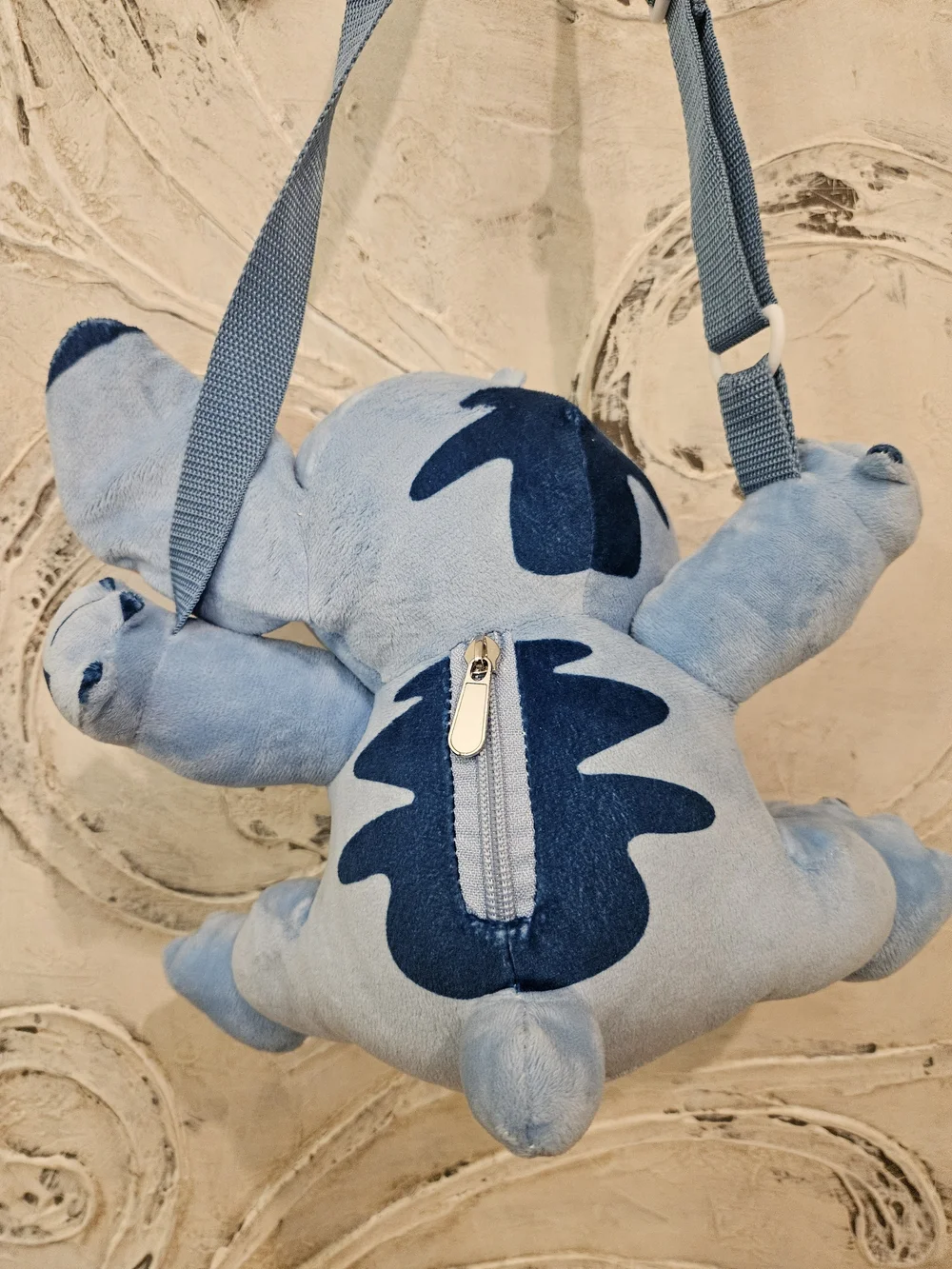 Bioworld Plush Stitch Crossbody Bag - Light Blue and Pink